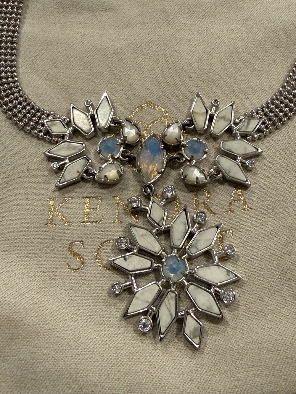 Kendra Scott Isabella Chocker Necklace Silver NWOT